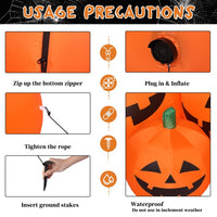 7FT Long Halloween Inflatables Pumpkin, 7 Pumpkins Decoration with Build-in LEDs Blow Up Inflatables for Halloween Party Outdoor, Yard, Garden, Lawn Decorations