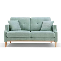 56.7" Modern Fabric Loveseat Sofa with USB Charging Port, Living Space Sofa 2 Seater, Loveseat Sofa with Waterproof FabricSuitable for Small Spaces, Living Room, Office, Easy to Install, Baby Blue