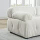 93" L-Shaped Sofa, Modular Sectional Sofa for Living Room, Minimalist Button Tufted Teddy Fabric Sofa Couch DIY Combination with Reversible Ottoman, for Living Room Apartment, Ivory Teddy Fabric