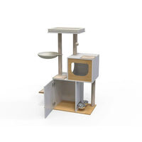 Wood Cat Tree Tower, Cat Furniture with Furry Ball, Scratching Pads, Large Storage Space, Cat Scratching Posts, Kittens Pet Play House for Indoor Cats (5.0) 5 stars out of 2 reviews 2 reviews