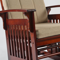 Glider Chair with Ottoman, Upholstered Rocking Chair with Ottoman, Cleanable Upholstered Glider & Nursing Ottoman with Solid Hardwood Base for Nursing Relaxing, Smooth Rocking Motion, Cherry Red