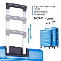 Luggage Sets 4 Piece Hardside Expandable Luggage Set Clearance Suitcase Sets with Wheels Lock 18"/20''/24''/28''(Blue)