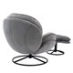 Velvet Swivel Accent Chair with Ottoman Set, Modern Lounge Chair with Footrest, Comfy Armchair with 360 Degree Swiveling for Living Room, Bedroom, Metal Base Frame (Gray)