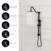 10 Inch Shower System with 5 Function Rain Hand Shower, 26.3" Slide Bar Shower Head Combo, Matte Black