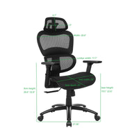Ergonomic Mesh Office Chair, Height Adjustable Gaming Chair with Lumbar Support, 3D Armrest and Adjustable Headrest,Swivel Computer Chair with Tilt Function, Desk Chair for Home Office,Red