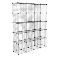 20-Cube Organizer Cube Storage Shelves Wire Cube Storage Origami Shelves Metal Grid Multifunction Shelving Unit Modular Cubbies Organizer Bookcase, Ideal for Home, Office, Living Room