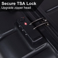 3 Piece Luggage Sets, Expandable ABS+PC Hardside Luggage with Spinner Wheels, Lightweight Durable Carry on Luggage Suitcase with TSA Lock for Women Men, 20"/24"/28" (Black)