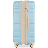 Lightweight Hardshell ABS 3pcs Suitcase Sets(20in 24in 28in), Expandable Luggage Sets with TSA Lock Spinner Wheels for Travel, Blue