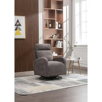 Gliding Recliner Rocker,360°Swivel Glider Modern Nursery Glider Recliner Chair Upholstered Plush Seating Glider,Swivel Glider Chair Nursery Chair Reclining Sofa Chair for Living Room Office,Dark Gray