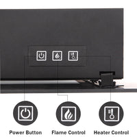 42" Electric Fireplace, Ultra-Thin 1400W Wall Mounted Fireplace with Fake Wood, Heating Wire and Remote Control, Iron & Glass Fireplace Heater for Living Room, Bedroom, Black