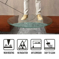32 Inch Round Tempered Glass Table Top Clear Glass 1/2" Inch Thick Beveled Polished Edge