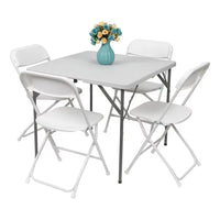 5 Pack Plastic Folding Chair, Portable Patio Chairs, Stackable Commercial Seat with Steel Frame, 260lbs Weight Capacity, Fold up Event Chairs, for Office Wedding Party Picnic Kitchen
