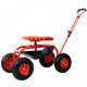 Rolling Gardening Chair Cart with Wheels,360 Swivel Seat with Tool Tray and Storage,Garden Scooter Seat for Patio Yard Flower,Red