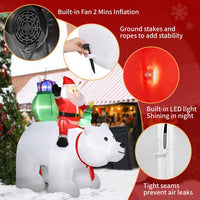 6ft Christmas Inflatable Santa Claus Rides Polar Bear with 15W LED Lights,Garden Santa Claus Decoration Outdoor Yard Christmas Decoration