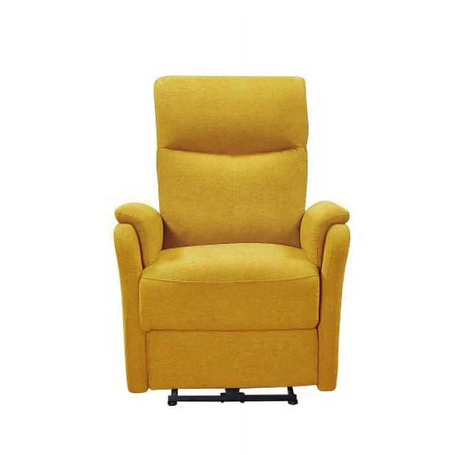 Single Sofa Chair,Upholstered Recliner Chair With USB Charge Port and Extending Footrest,Fabric Recliner Sofa For Living Room, Bed Room,Office,Yellow