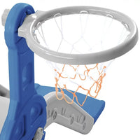 4 in 1 Toddler Slide Swing Set,Kids Playground Sets with Swing Slide and Climber Basketball Hoop for Children Boys and Girls, Indoor Outdoor