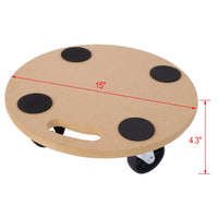 Furniture Moving Dolly, Heavy Duty Round Wood Rolling Mover with Wheels for Piano Couch Fridge Heavy Items, Mover Carrier Dolly Securely Holds 500 Lbs (2pcs 15" * 15" Platform)