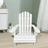 Kids Adirondack Lawn Chairs with Wide Armrest and Wood Frame, Foldable Lounge Chair with Adjustable Backrest, Plastic Chairs with Curved Seat for Patio, Deck, Yard, Garden, White