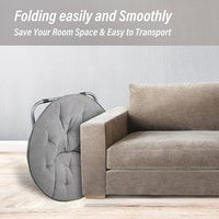 Folding Saucer Chair with Metal Frame and Ergonomic Seat, Portable Moon Chair with X-Shape Tube and Soft Fabric Comfy Lounge Room Chairs for Bedroom Living Room Courtyard