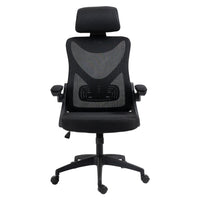Ergonomic Office Chair, Desk Chair with Adjustable Height and Swivel Wheels, Home Mesh Computer Chair with Lumbar Support, Headrest and Armrest for Home, Study and Working, Black