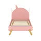Twin Size Platform Bed Frame, Wooden Cute Bed with Unicorn Shape Headboard and Slats Support for Kids Boys Girls, Easy Assembly, No Box Spring Needed, Pink