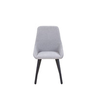 Modern Dining Chairs Set of 2, Upholstered Side Chairs, Adjustable Kitchen Chairs, Accent Chair with Soft Seat Backrest and Metal Legs, for Living Room Kitchen Bedroom Cafe, Gray