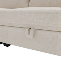 110" U-Shape Modular Sectional Sofa with Reversible Chaise, Linen Convertible Sofa Couch with Ottoman and Storage Function, 6 Seat Oversized Sectional Couch for Living Room Apartment Office, Beige