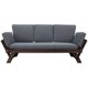 63" Outdoor Adjustable Patio Sofa,Water Proofed Expandable Patio Sectional Sofa,Wood Daybed Sofa Chaise Lounge with Removable Seat Cushions and Back Pillows for Desk,Pool,Balcony