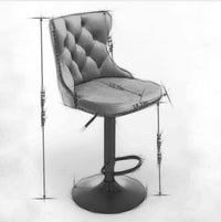 Swivel Bar Stools Set of 2 with Adjustable Seat Height, Contemporary Velvet Counter Stool with Metal Legs and Chrome Nailhead Trim Backrest, Dining Chair for Home and Pub, Khaki & Sliver