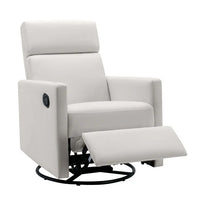 Gliding Recliner Rocker,360°Swivel Glider Modern Nursery Glider, Recliner Chair Upholstered Plush Seating Glider,Swivel Glider Nursery Chair Reclining Sofa Chair for Living Room,Beige