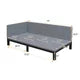 Twin Size Platform Bed Frame, Classic Linen Upholstered Daybed with L-shaped Headboard and Padded Seat Cushions for Kids Teens Adults Bedroom, Gray