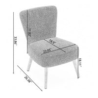 Modern Slipper Chair Accent Chair,Teddy Fabric Armless Accent Chair,Button-Tufted Decorative Sitting Chair With Wooden Legs,Corner Side Chair,Vanity Chair for Bedroom,Living Room,Brown
