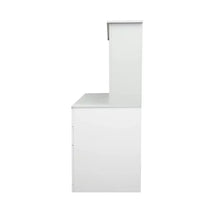 Desktop Computer Desk with Hutch, Bookshelf, Storage, Drawer, Home Office Writing Table, Student Study Laptop Tables Workstation, Wood Desk Bookcase Combination, for Small Space, White