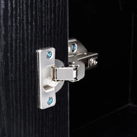 Home Over The Toilet Storage Cabinet, Bathroom Shelf Over Toilet with 2 Open Shelves and Cabinets, Bathroom Storage Cabinet Organizer for Bathroom Space Saver, Black