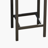 4-Piece Counter Height Bar Table and Chairs Set, Modern Kitchen Dining Table Set with 3 Padded Stools, Metal Extra Long Console Bar Set for Breakfast Nook Small Places, Easy Assembly, Gray