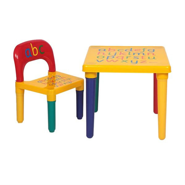 Children Table Chair Set for BOYS&GIRLS Study Table Chair Set for Preschooler Activity Reading Training, Multi-color