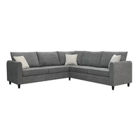 Large L Shape Sofa, Sectional Sofa Couch with 3 Pillows, Modern Living Room L-Shape Couch for Office and Home, Weight Capacity 300 LBS/Seat, 91"Lx91"Wx33.5"H, Easy to Assemble, Grey