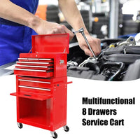 Rolling Tool Chest with Wheels and 8 Drawers, Detachable Large Toolbox Storage Cabinet with Lock,Locking Mechanic Tool Cart for Warehouse, Workshop,Garage