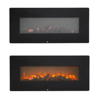 Electric Fireplace - 42 Inch Faux Fireplace with Flame Recessed Installation - Remote Control Operated, Safe for Daily Use Wide Wall Mount Heater