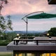 10FT Patio Umbrella with Cross Base,Cantilever Canopy Hanging Umbrella with Crank & Tilt,Water Proofed,UV Protection 100,Table Market Patio Umbrella with 8 Steel Ribs,for Backyard,Poolside,Lawn,Garden