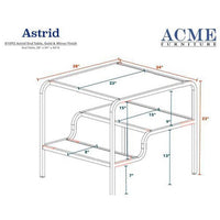 Accent End Table, Rectangular Glass Tabletop Multi-Tier Organizer Shelves Golden Metal Frame, Bedroom Nightstand, Living Room Sofa Side Table, 28" x 24" x 23"