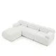 93" L-Shaped Sofa, Modular Sectional Sofa for Living Room, Minimalist Button Tufted Teddy Fabric Sofa Couch DIY Combination with Reversible Ottoman, for Living Room Apartment, Ivory Teddy Fabric