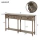 58" Console Table with Two Drawers and Bottom Shelf, Farmhouse Long Sofa Table with Solid Wood Legs, Storage Cabinet Sideboard Table for Entryway Living Room Hallway, Easy Assembly, Gray Wash