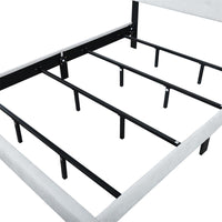 Full Size Platform Bed with Button Tufted Headboard, Heavy Duty Platform Bed Frame with 4 Steel Slats & Center Support Legs & Under Bed Storage for Adults, Box Spring Needed, Easy Assembly Light Beige