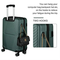 Luggage Sets with Expandable ABS Hardshell, 3pcs Clearance Luggage Hardside, Lightweight Durable, Suitcase Sets, Spinner Wheels Suitcase with TSA Lock 20in/24in/28in, Dark Green