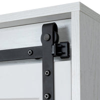 71-inch High Wardrobe Closet and Cabinet with Hanging Rod,Wall Clothes Locker,Classic Sliding Barn Door Armoire for bedroom Cloakroom Hanging Clothes Bags Hats,Standing Storage Cabinet,Antique White