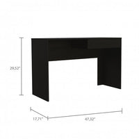 Triple Tree 43In Home Office Computer Desk, Wooden Writing Desk Studying Table with 1 Storage Drawers for Living Room, Bedroom, Black