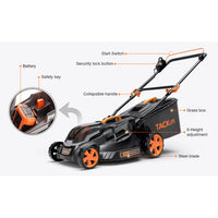 Cordless Lawn Mower 16 Inch, 6 Mowing Heights, 40V MAX(36V) Electric Lawn Mowers for Garden, Yard and Farm, with Brushless Motor, 4.0Ah Battery & Charger Included