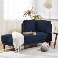 Chaise Lounge Indoor, 65" Mid-Century Modern Fabric Corner Lounge Chair, Modern Upholstered Chaise Sofa with High Resilience Foam Cushions for Sleeping Living Room Bedroom Office Apartment, Blue