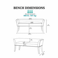 Triple Tree Welburn Upholstered Bench Cream